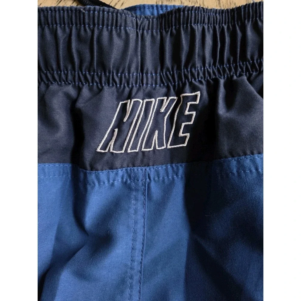Vintage Nike Shorts Basketball Swim Lined Mens Medium Blue Black Nike Swoosh - Picture 4 of 9
